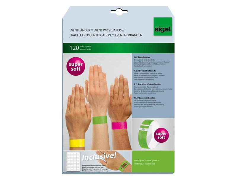 Sigel Eventbänder Super Soft 25.5 x 2.5 cm, 120 Blatt, Neon Grün
