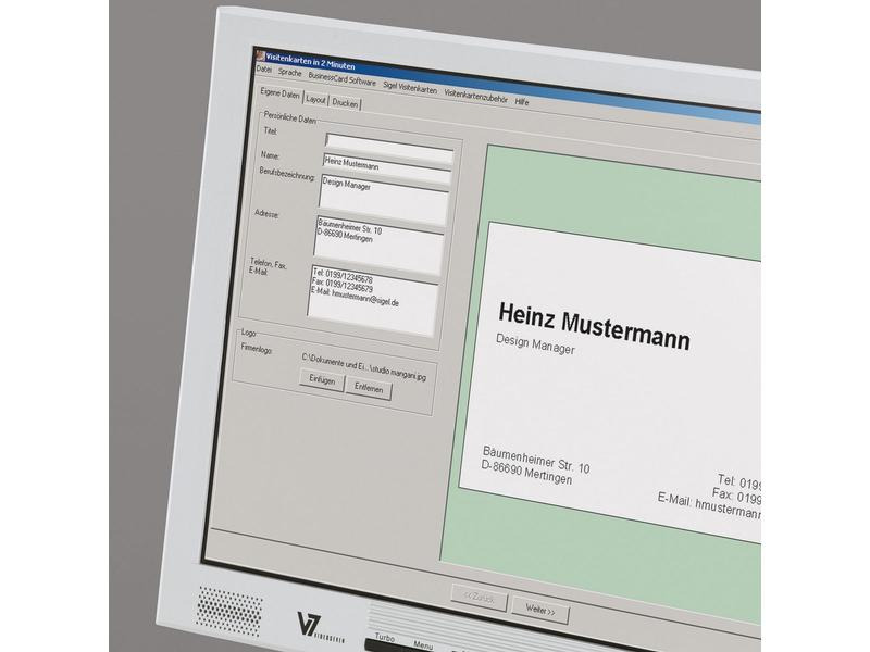 Sigel Visitenkarten-Etiketten 8.5 x 5.5 cm, 10 Blatt, 225 g, Weiss