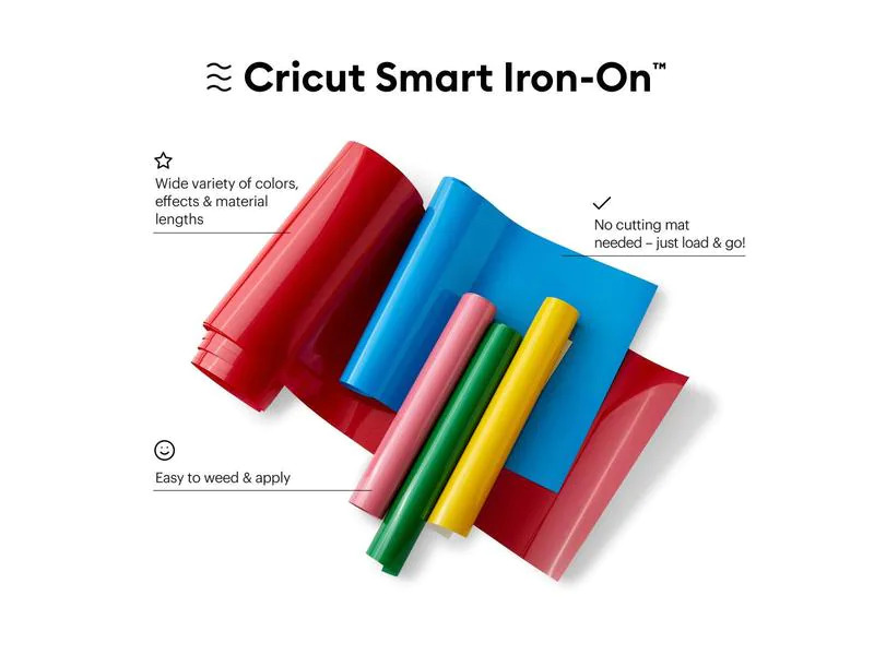 Cricut Aufbügelfolie Smart 33 x 91 cm, 1 Stück, Weiss