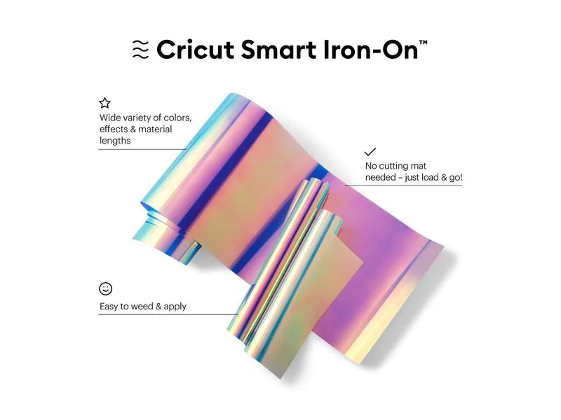 Cricut Aufbügelfolie Smart Holo 33 x 91 cm, 1 Stück, Transblue