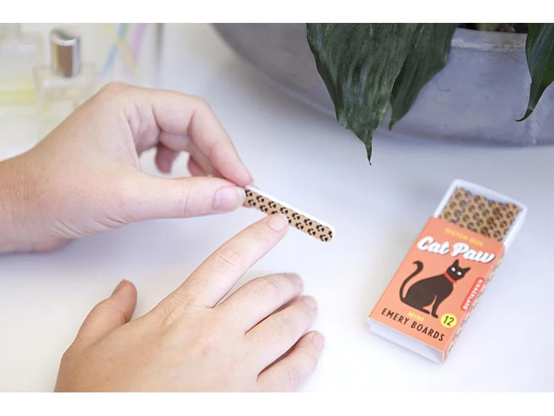 Kikkerland Nagelfeile Cat Paw Match Box Emery Boards 12 Stück