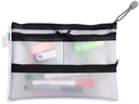 HERMA Etui Mesh Bag A5, 14 x 21.7 cm, Schwarz/Weiss
