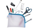 HERMA Etui Mesh Bag A6, 10.5 x 14.8 cm, Blau/Weiss
