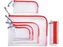 HERMA Etui Mesh Bag A7, 7.4 x 10.5 cm, Rot/Weiss