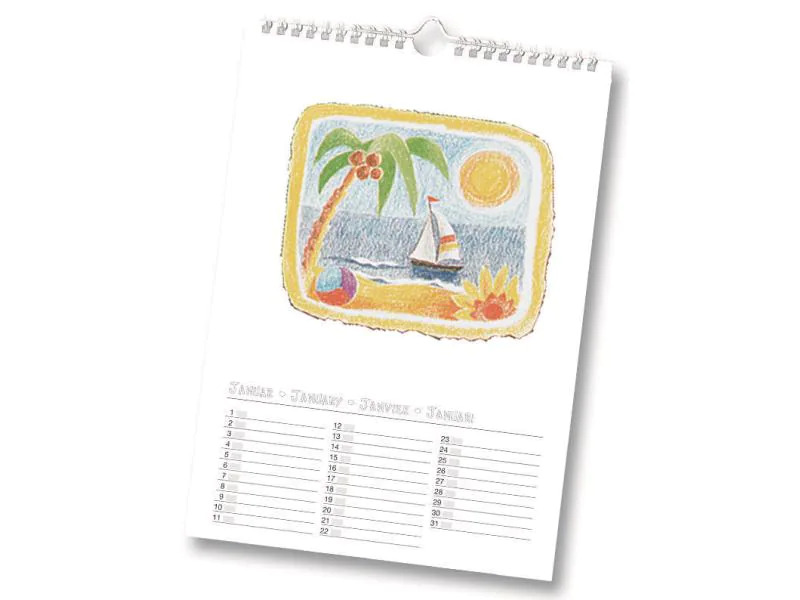Folia Dauerkalender A4 weiss
