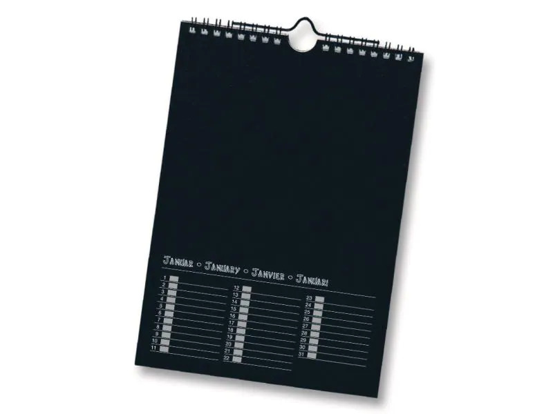 Folia Dauerkalender klein schwarz