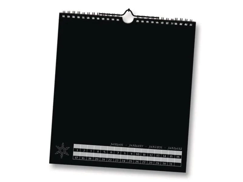 Folia Dauerkalender schwarz