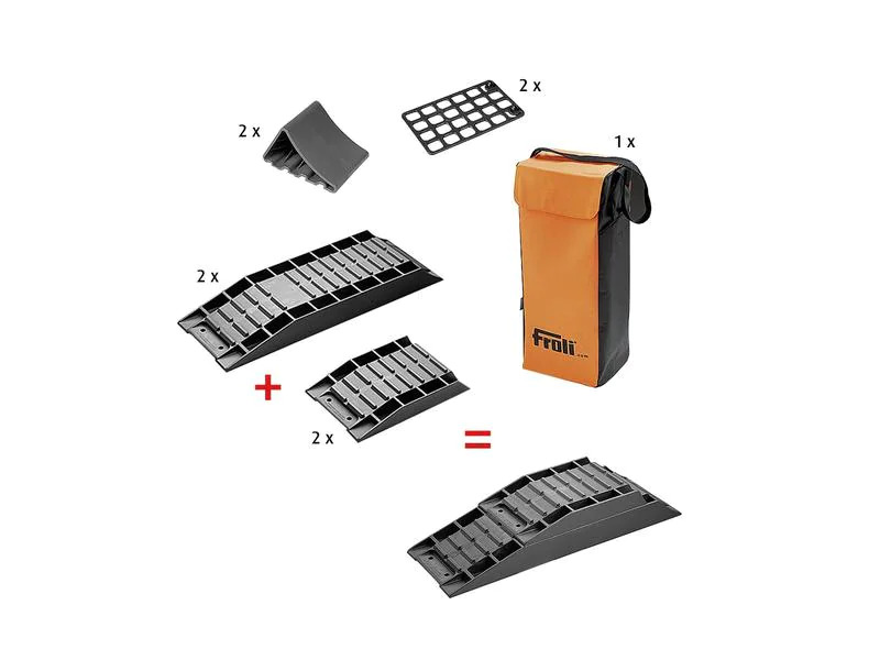 froli Auffahrkeil Set 9-teilig Schwarz