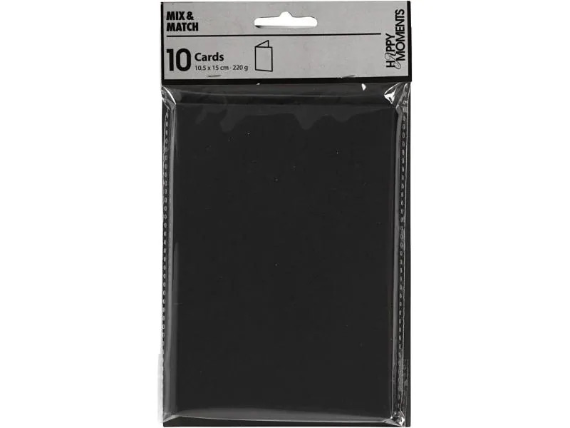 Creativ Company Blankokarte 10.5 x 15 cm ohne Couvert, Schwarz
