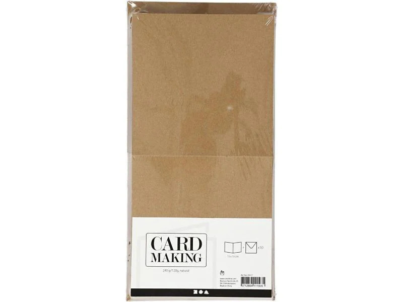 Creativ Company Blankokarte 15 x 15 cm 50 Sets, Braun