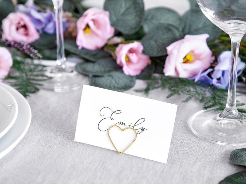 Partydeco Tischkarte Blumenkranz 2.5 cm, 10 Stück, Gold