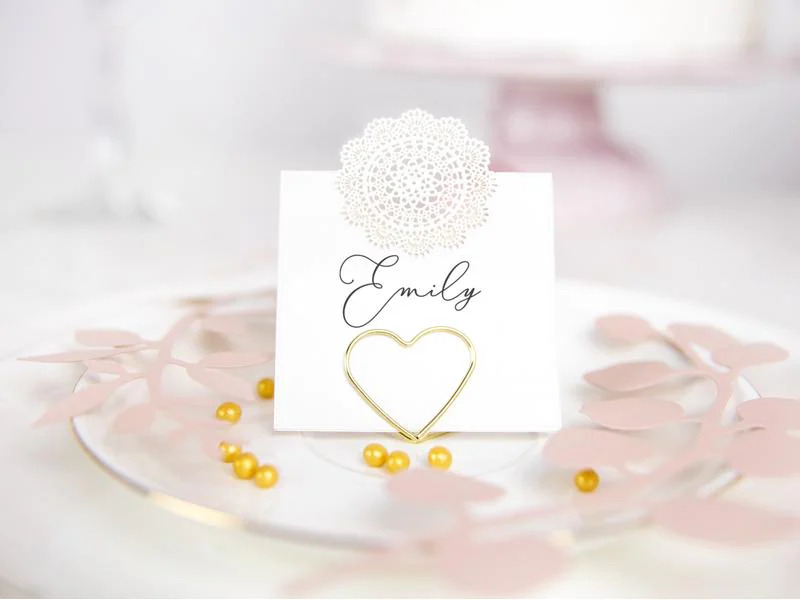 Partydeco Tischkarte Blumenkranz 2.5 cm, 10 Stück, Gold