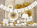 Partydeco Tischkarte Blumenkranz 2.5 cm, 10 Stück, Gold