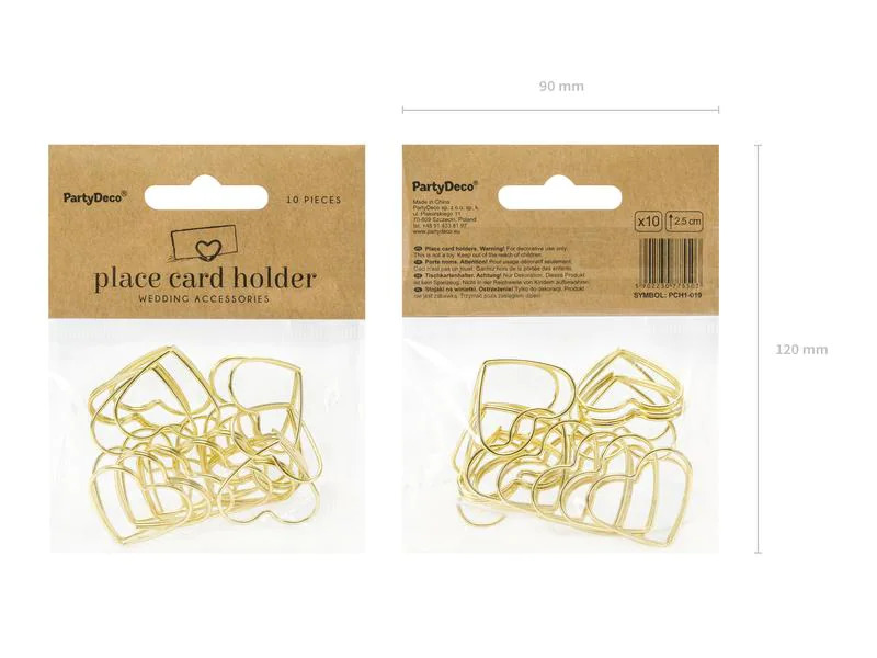 Partydeco Tischkarte Blumenkranz 2.5 cm, 10 Stück, Gold