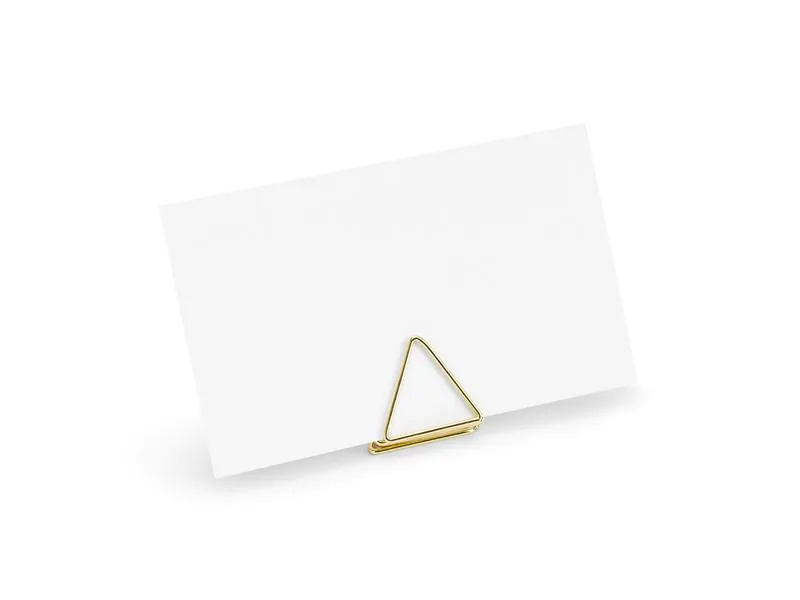 Partydeco Tischkarte Halter Triangel 2.3 cm, 10 Stück, Gold