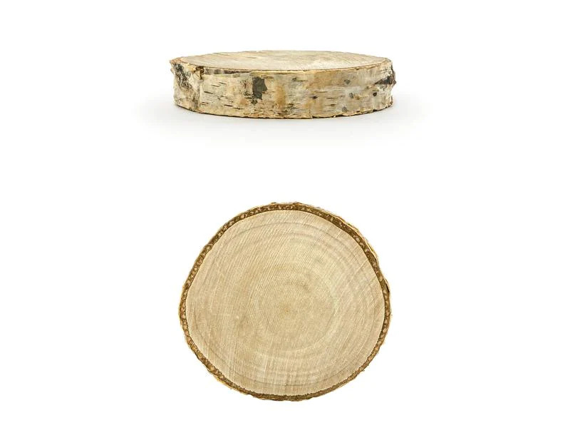 Partydeco Tischkarte Holzscheibe Ø 4.5-6.5 cm H: 1 cm, 20 Stück, Braun