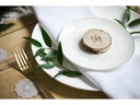Partydeco Tischkarte Holzscheibe Ø 4.5-6.5 cm H: 1 cm, 20 Stück, Braun