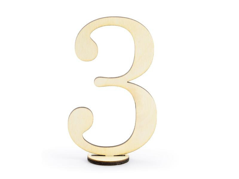 Partydeco Tischkarte Nummern 10.5 cm, 10 Stück, Gold
