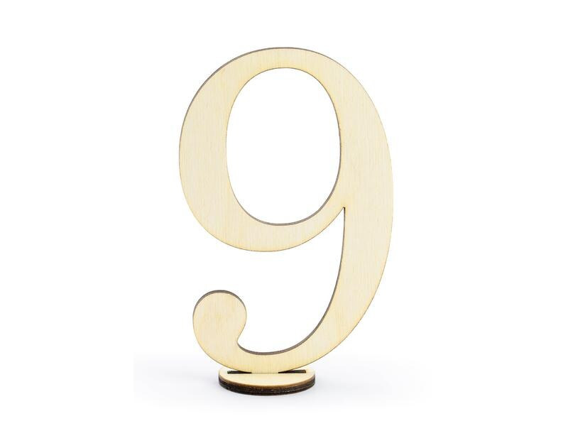 Partydeco Tischkarte Nummern 10.5 cm, 10 Stück, Gold