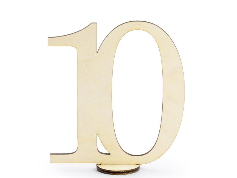 Partydeco Tischkarte Nummern 10.5 cm, 10 Stück, Gold
