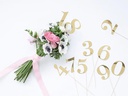 Partydeco Tischkarte Nummern 26.5 cm, 10 Stück, Spiegelpapier, Gold