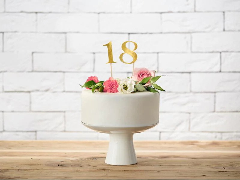 Partydeco Tischkarte Nummern 26.5 cm, 10 Stück, Spiegelpapier, Gold