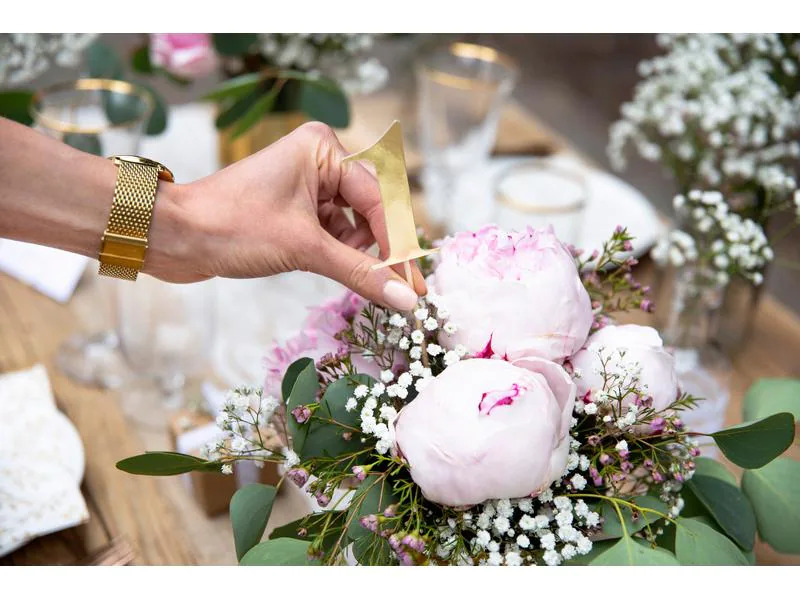 Partydeco Tischkarte Nummern 26.5 cm, 10 Stück, Spiegelpapier, Gold