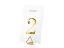 Partydeco Tischkarte Nummern 7 x 12 cm, 20 Stück, Transparent/Gold