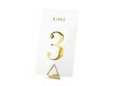 Partydeco Tischkarte Nummern 7 x 12 cm, 20 Stück, Transparent/Gold
