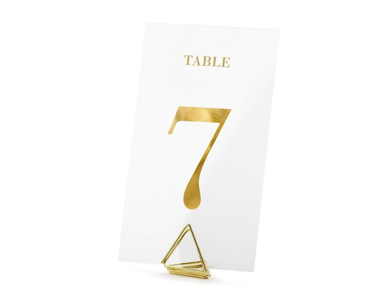 Partydeco Tischkarte Nummern 7 x 12 cm, 20 Stück, Transparent/Gold