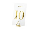 Partydeco Tischkarte Nummern 7 x 12 cm, 20 Stück, Transparent/Gold