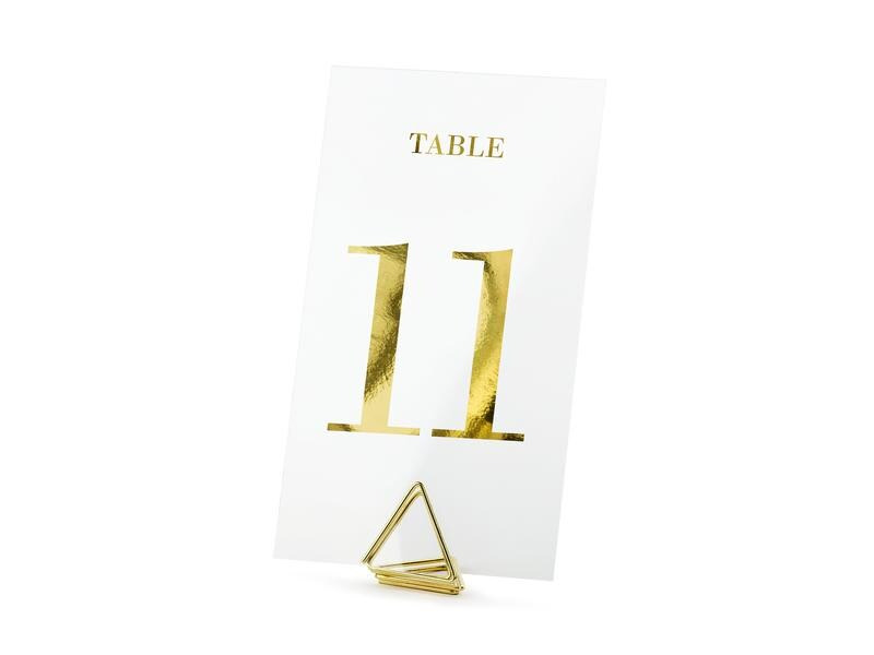Partydeco Tischkarte Nummern 7 x 12 cm, 20 Stück, Transparent/Gold