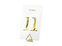 Partydeco Tischkarte Nummern 7 x 12 cm, 20 Stück, Transparent/Gold