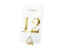 Partydeco Tischkarte Nummern 7 x 12 cm, 20 Stück, Transparent/Gold