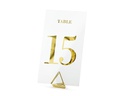 Partydeco Tischkarte Nummern 7 x 12 cm, 20 Stück, Transparent/Gold
