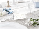 Partydeco Tischkarte Zweige 9.5 x 5.5 cm, 10 Stück, Weiss/Gold