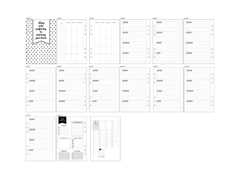 Creativ Company Papiersatzeinlage 5-Wochen-Plan, 142x210 mm, 7 Seiten