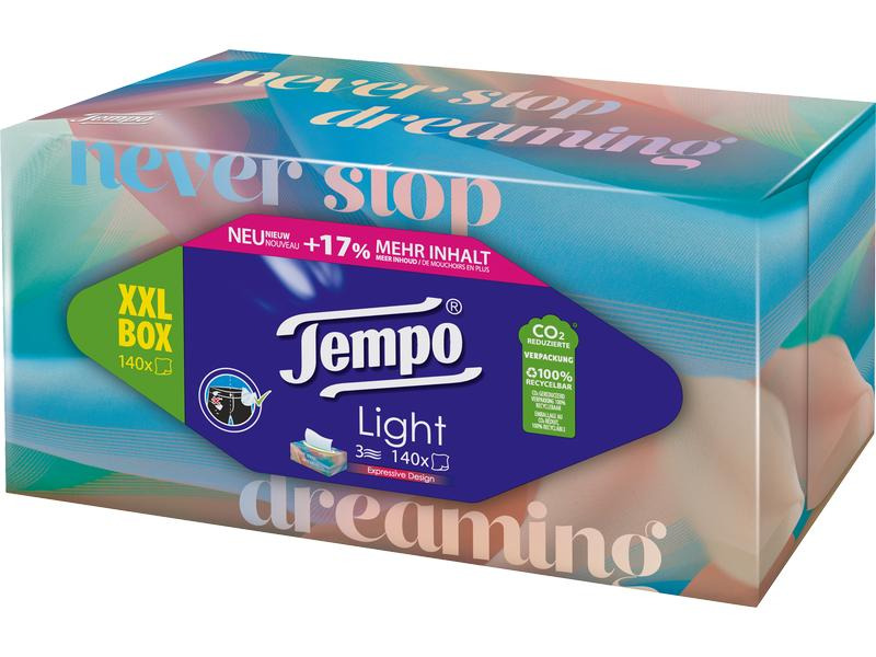 Tempo Taschentücher-Box XXL Light 3-lagig 140 Stück