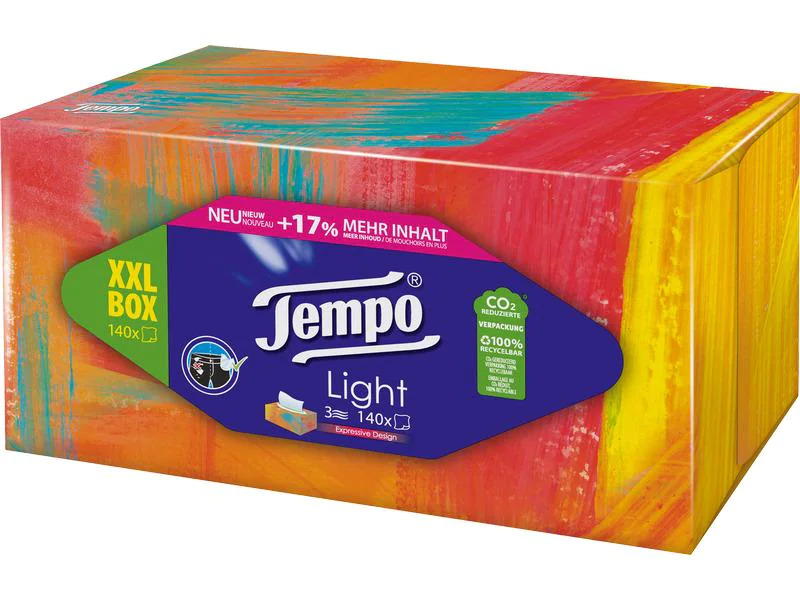 Tempo Taschentücher-Box XXL Light 3-lagig 140 Stück