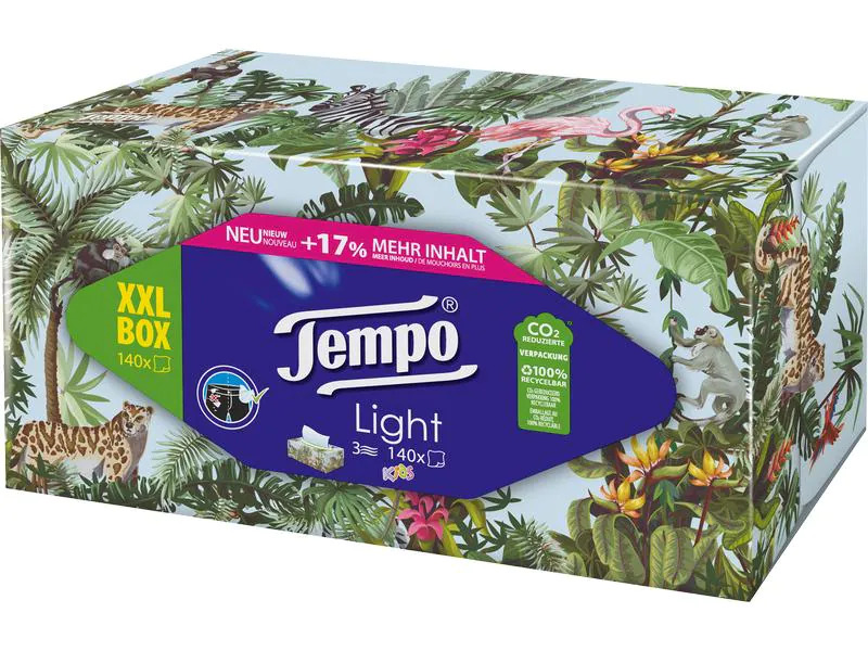 Tempo Taschentücher-Box XXL Light 3-lagig 140 Stück