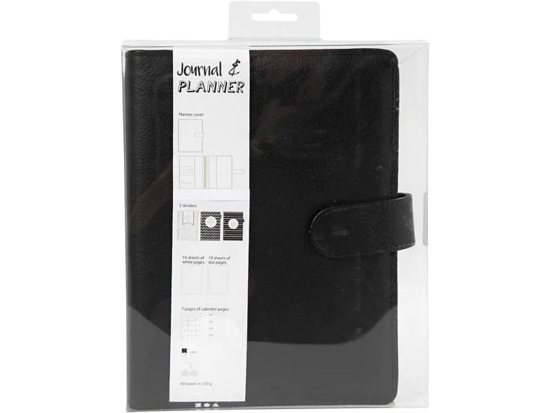 Creativ Company Notizbuch Kalender, 19x23.5x4 cm, Schwarz