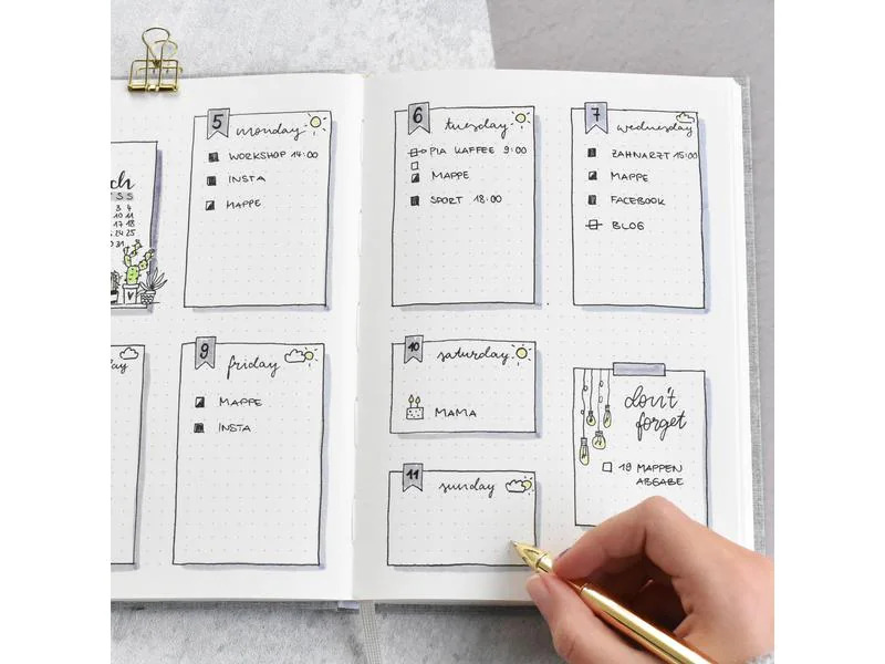 Goldbuch Notizbuch Planlos geht mein Plan los A5, Dot, Grau
