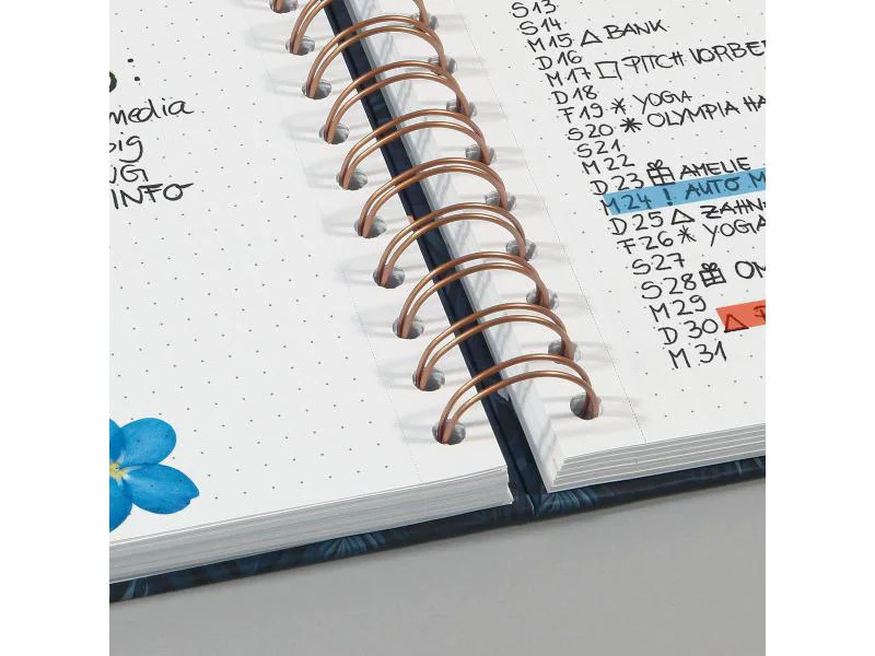 Jolie Notizbuch Mystic Jungle A5, Dot, Blau/Schwarz/Kupfer