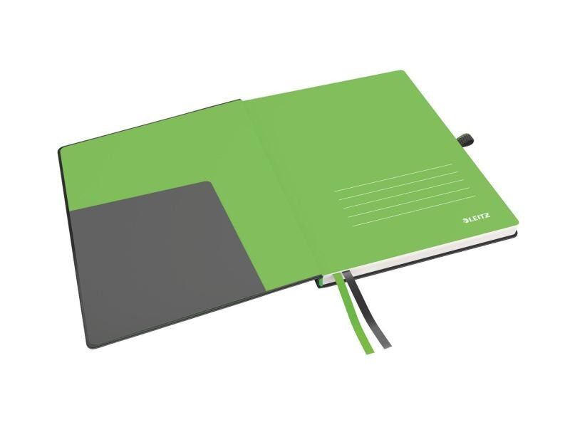 Leitz Notizbuch 18,7 x 24,2 cm, Liniert, Schwarz