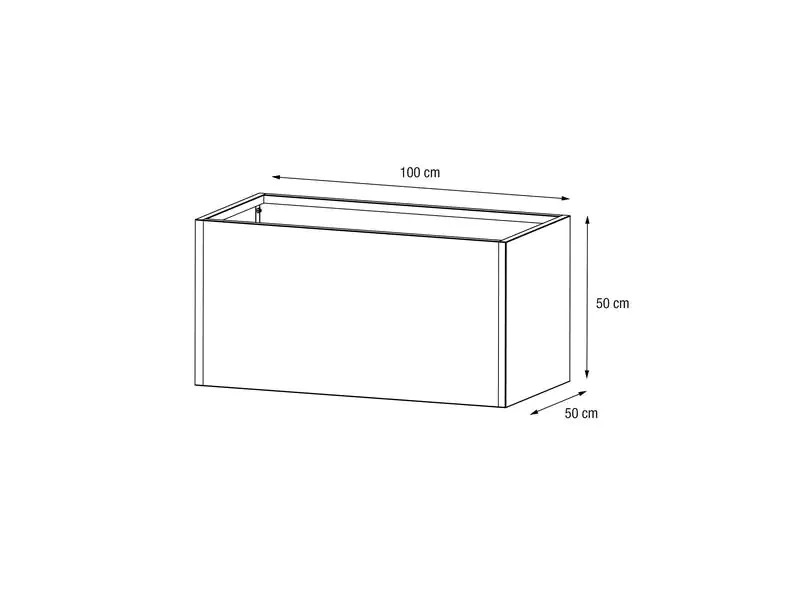 Herstera Pflanzentrog Metal Planter 50, 150 x 50 x 50 cm, Dark Taupe