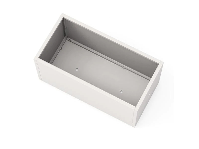 Herstera Pflanzentrog Metal Planter 50, 150 x 50 x 50 cm, White Clay