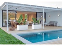 Herstera Pflanzentrog Metal Planter 50, 150 x 50 x 50 cm, White Clay