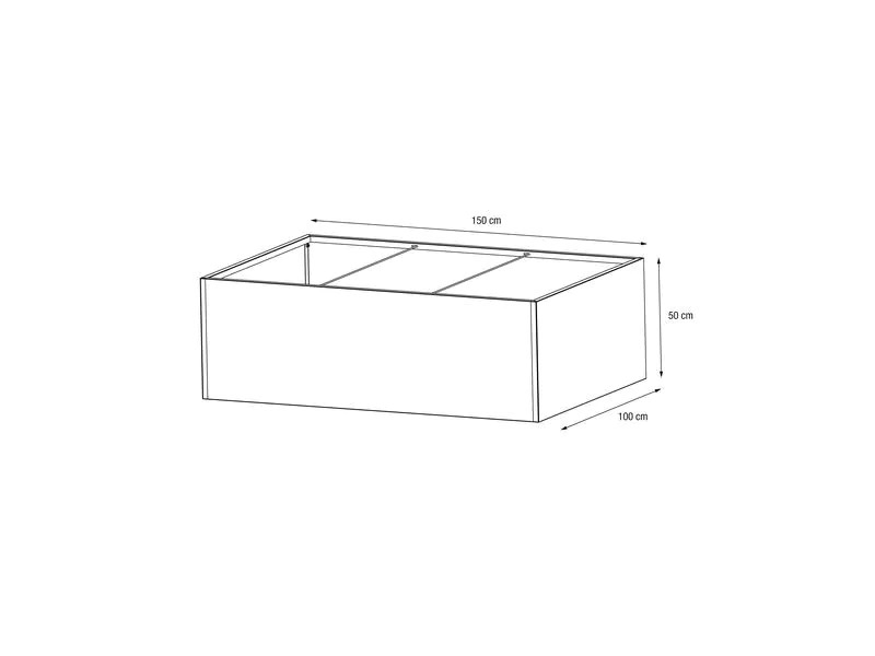 Herstera Pflanzentrog Metal Planter Edge 50, 150x100x50 cm, Anthrazit