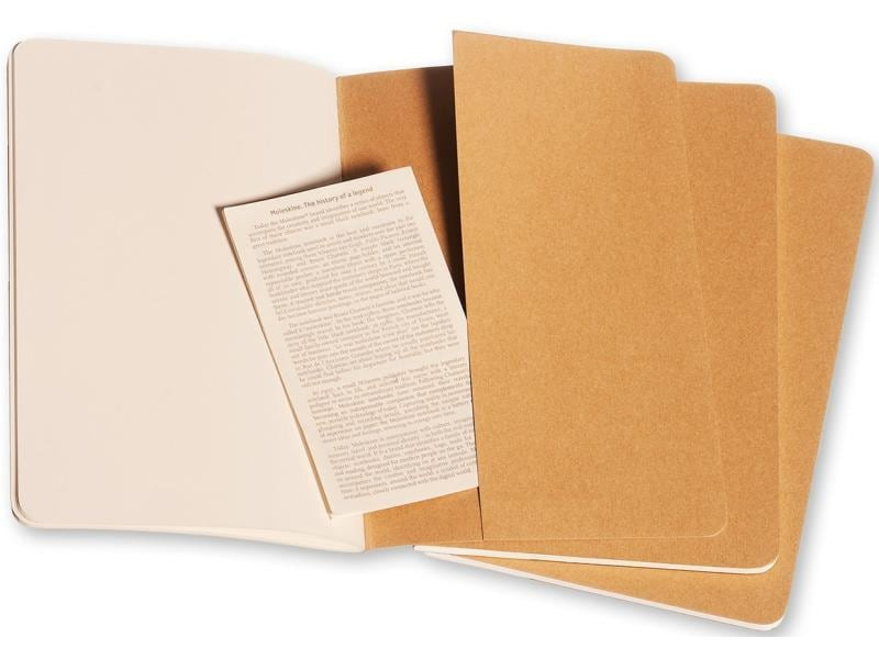 Moleskine Notizbuch A5 Blanko, Hellbraun, 3-teilig