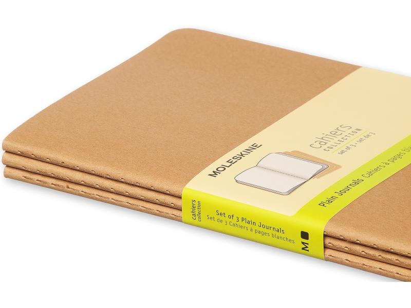 Moleskine Notizbuch A5 Blanko, Hellbraun, 3-teilig